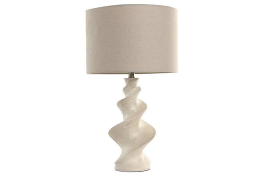 LAMPARA SOBREMESA RESINA LINO 38X38X67 ESPIRAL