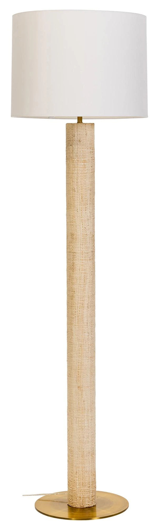 LAMPARA PIE RAFIA METAL 42X42X152 CRUDO
