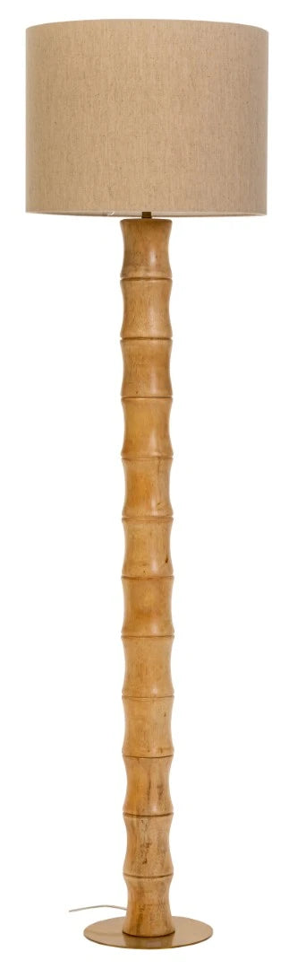 LAMPARA PIE BAMBU YUTE 40X40X150 NATURAL MARRON