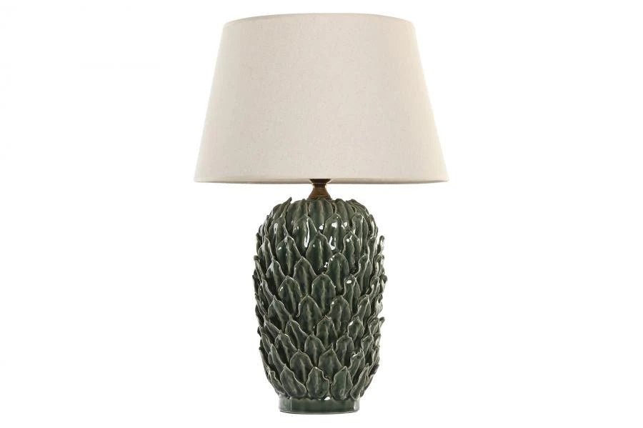 LAMPARA SOBREMESA PORCELANA LINO 40X40X61 HOJAS