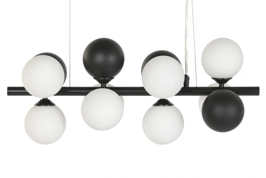 LAMPARA TECHO METAL CRISTAL 60X20X96 BOLAS NEGRO