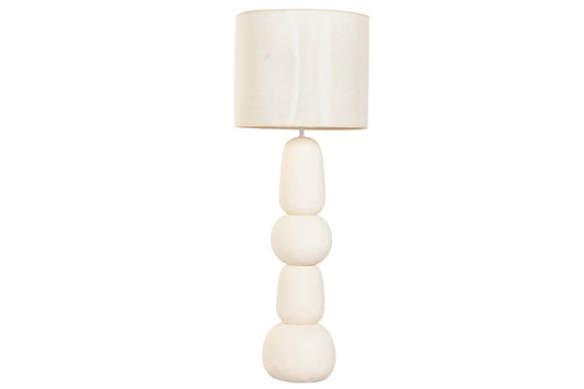 LAMPARA PIE CERAMICA POLIESTER 38X38X105 BOLAS