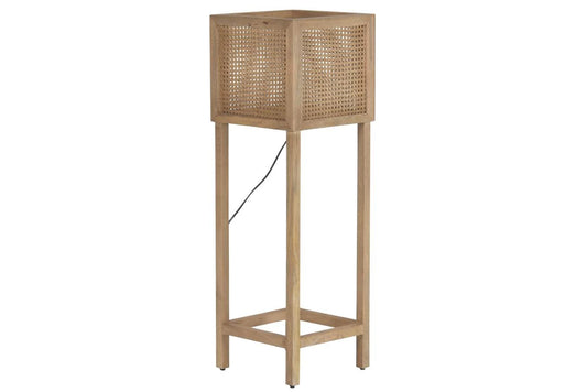 LAMPARA PIE MANGO FIBRA 32X32X100 NATURAL MARRON