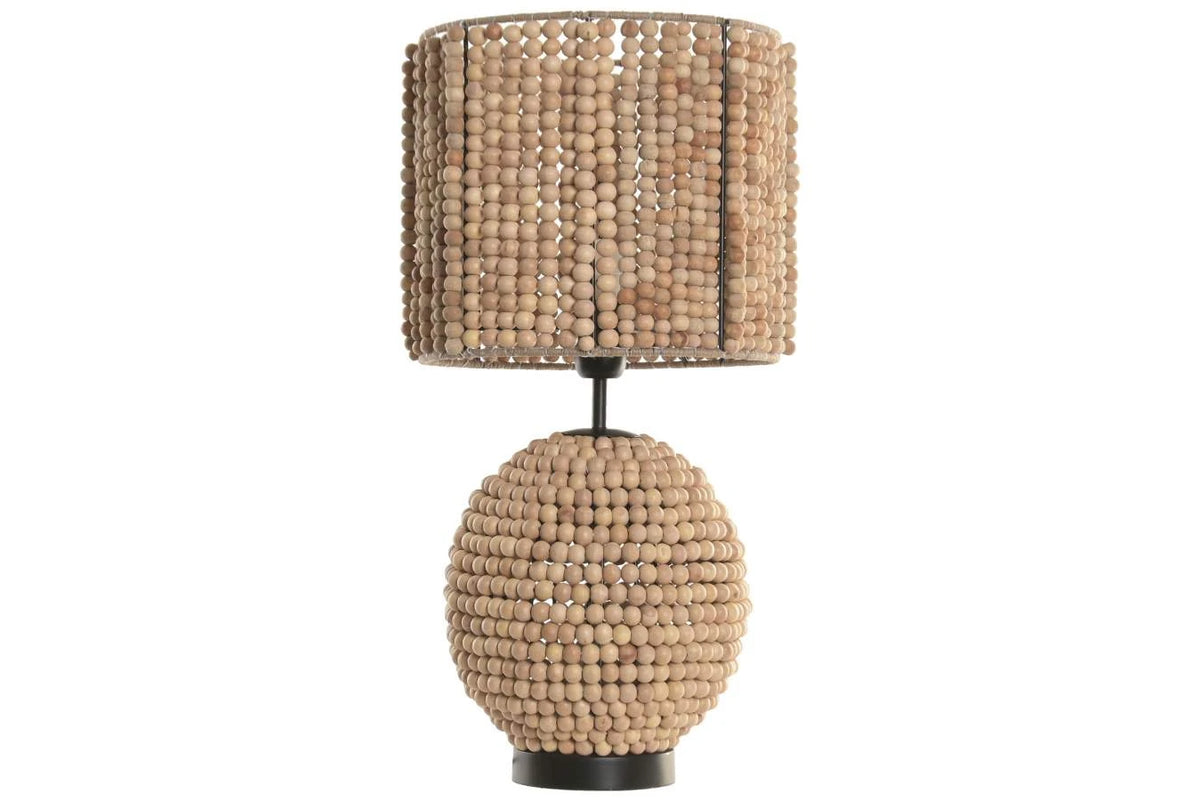 LAMPARA SOBREMESA MADERA METAL 28X28X56 MARRON