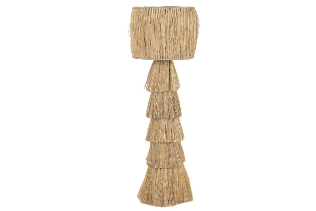 LAMPARA PIE FIBRA 40X40X132 NATURAL