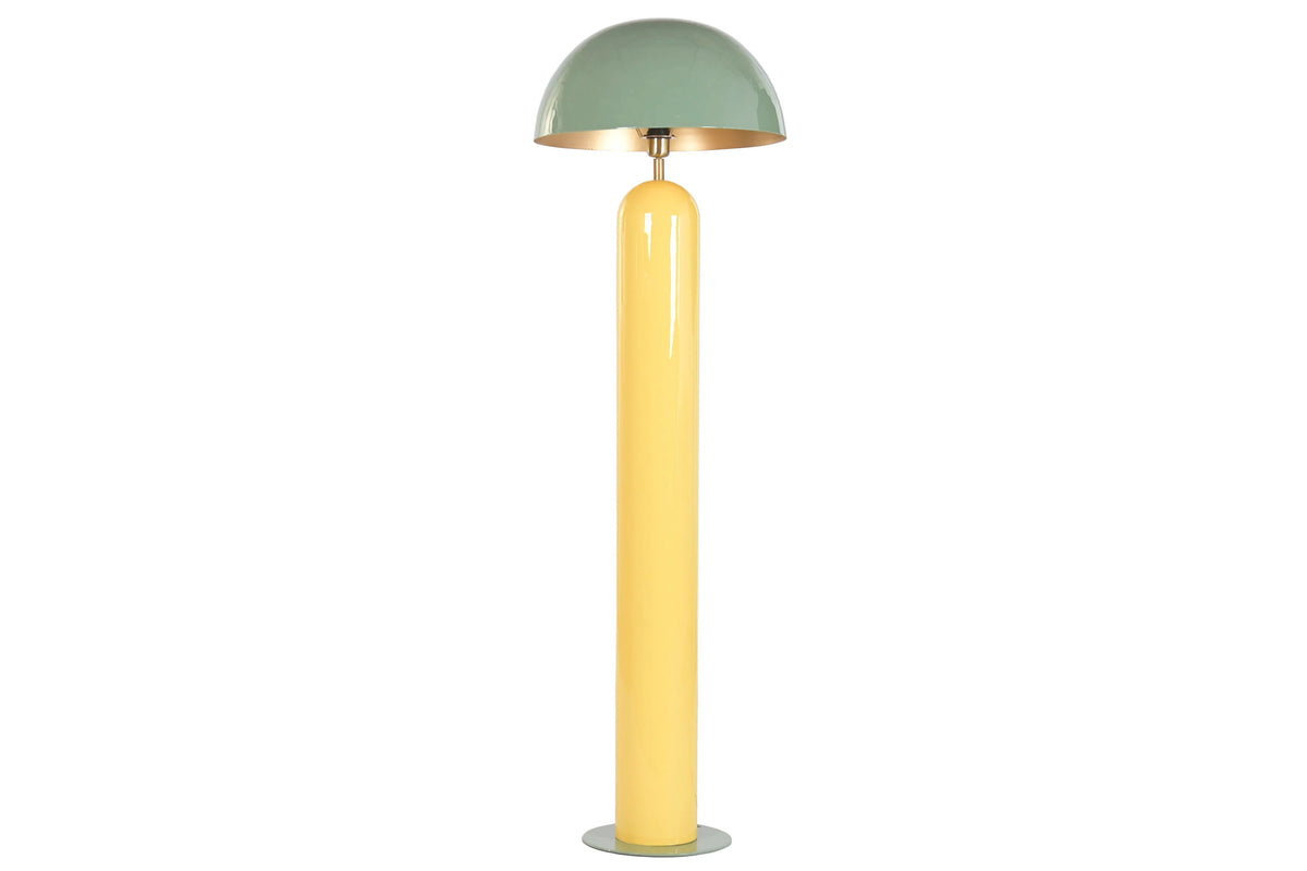 LAMPARA PIE METAL 46X46X153 SETA MULTICOLOR