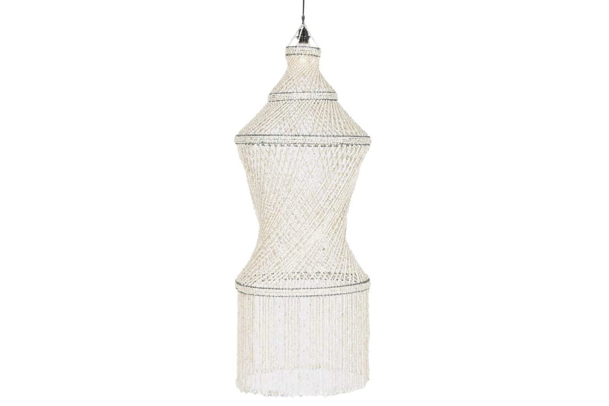 LAMPARA TECHO CONCHAS 52X52X140 HECHO A MANO
