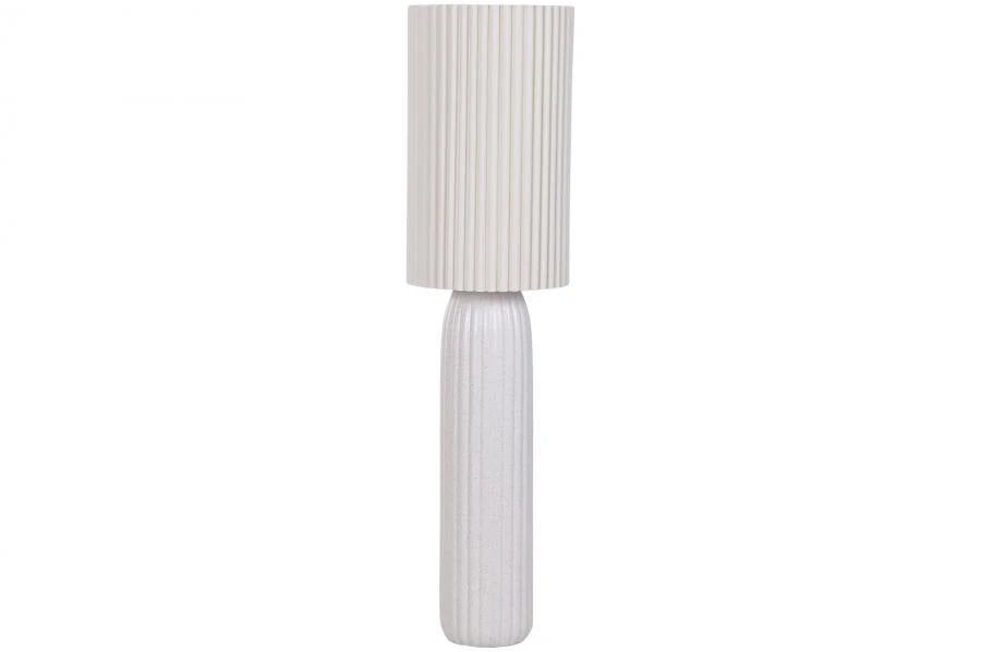 LAMPARA PIE CERAMICA POLIESTER 31X31X122 BLANCO