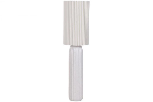 LAMPARA PIE CERAMICA POLIESTER 31X31X122 BLANCO