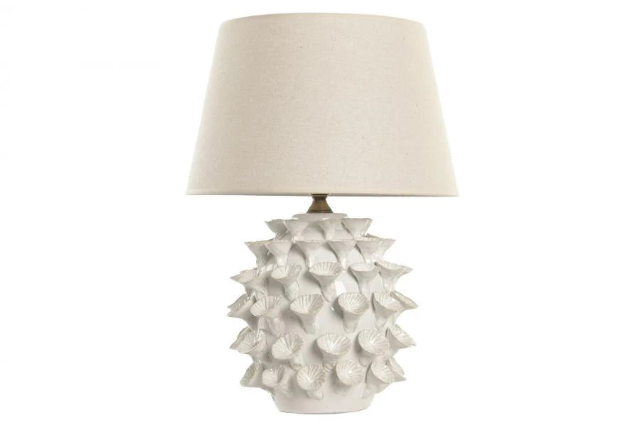 LAMPARA SOBREMESA PORCELANA LINO 40X40X56 BLANCO