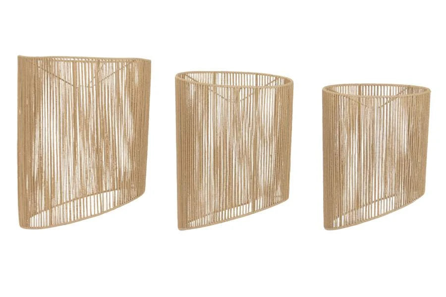 PANTALLA SET 3 FIBRA TRENZADA METAL 50X50X65