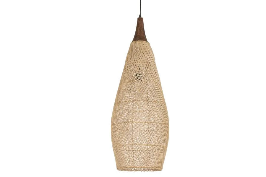 LAMPARA TECHO BAMBU MANGO 37X37X115 NATURAL
