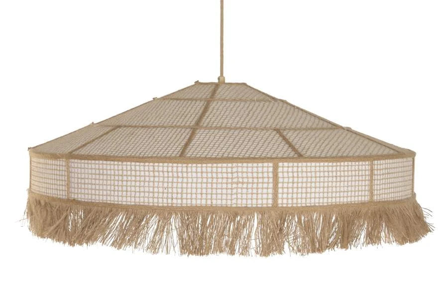 LAMPARA TECHO FIBRA 80X80X110 FLECOS NATURAL