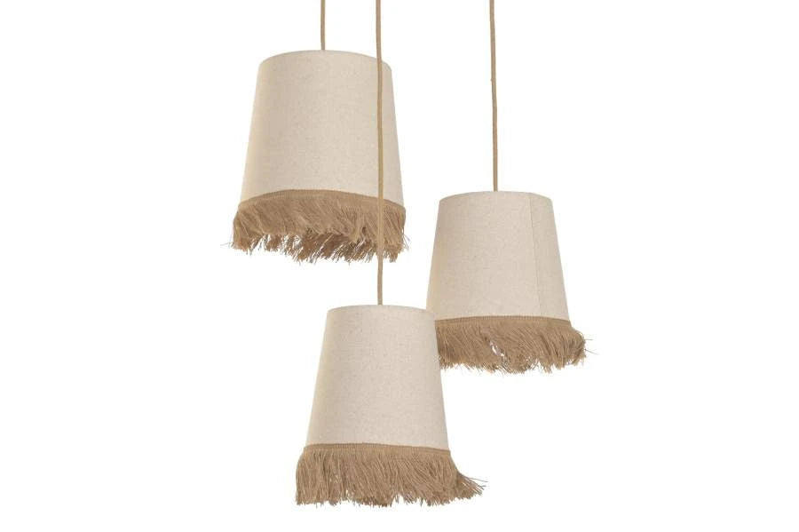 LAMPARA TECHO FIBRA 40X40X35 TRIPLE CRUDO