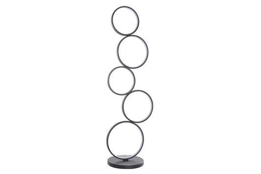 LAMPARA PIE LED ALUMINIO 37X5X120 CIRCULOS NEGRO