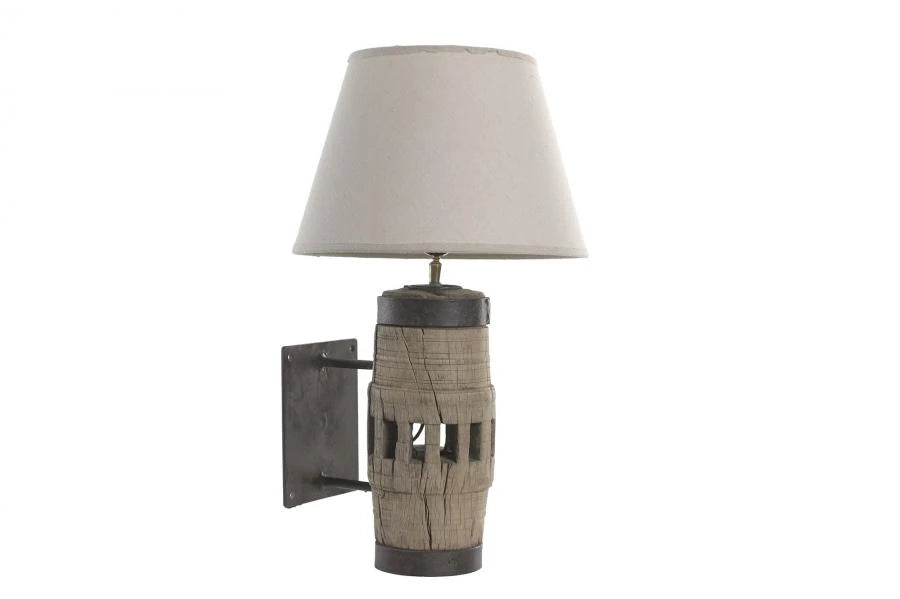 LAMPARA APLIQUE MADERA METAL 34X34X25 EJE