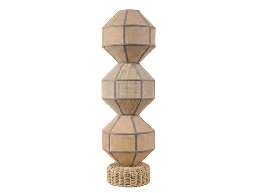 LAMPARA PIE RATAN POLIESTER 30X30X100 BEIGE