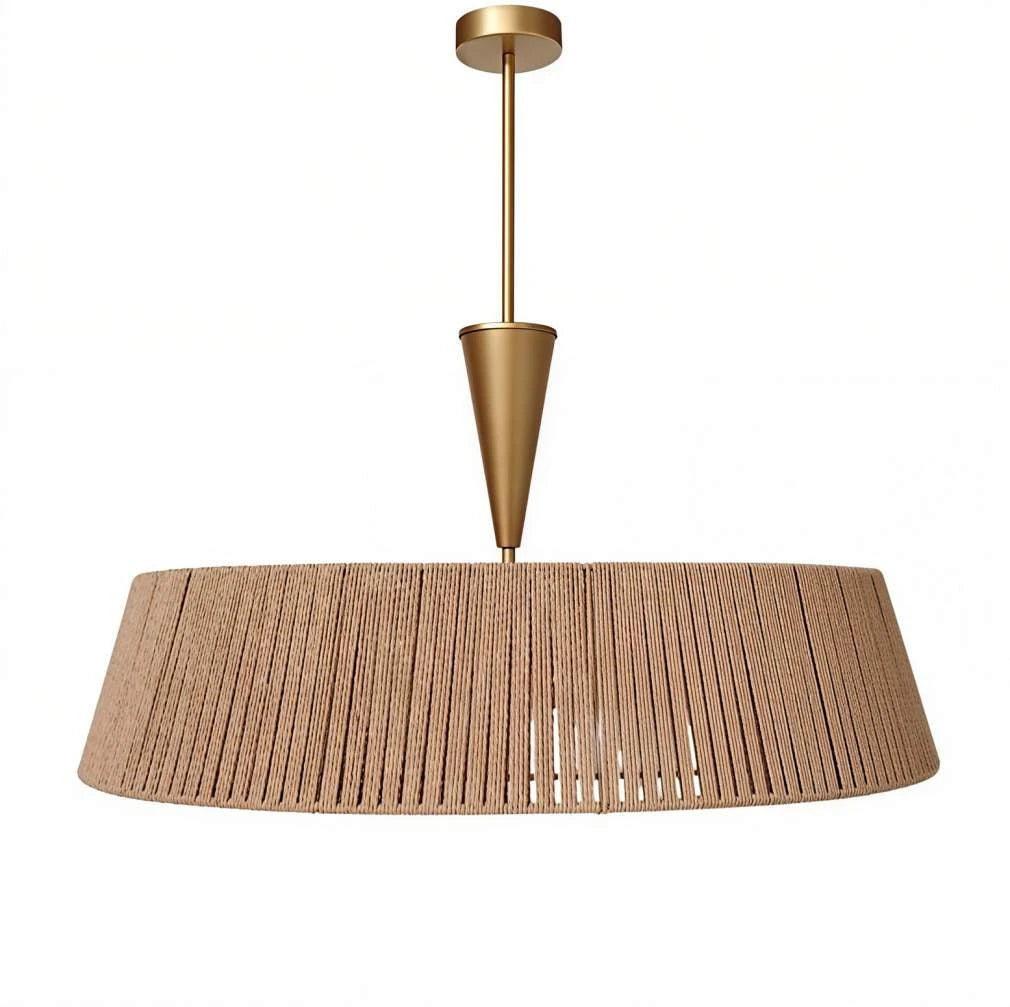 LAMPARA TECHO FIBRA METAL 76X76X68 MARRON