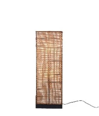 LAMPARA PIE RATAN 33,5X18,5X120,5 MARRON
