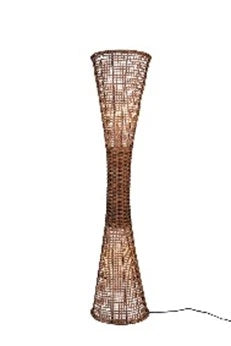 LAMPARA PIE RATAN 33X33X140 MARRON