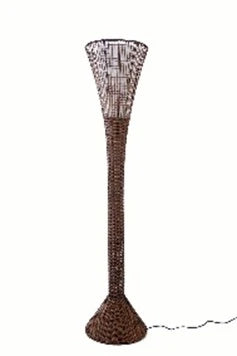 LAMPARA PIE RATAN 36X36X160 MARRON