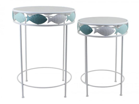 MESITA AUXILIAR SET 2 METAL 50X50X70 40X60 PECES