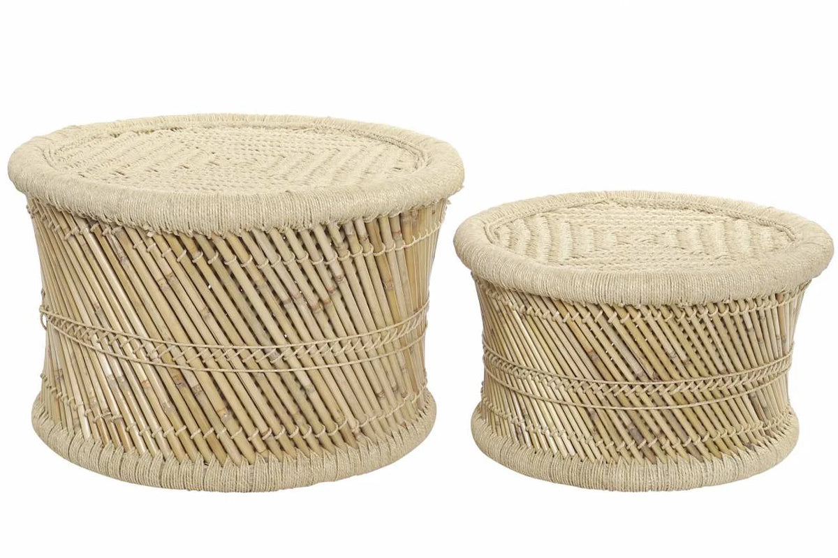 MESA CENTRO SET 2 FIBRA 60X42 NATURAL