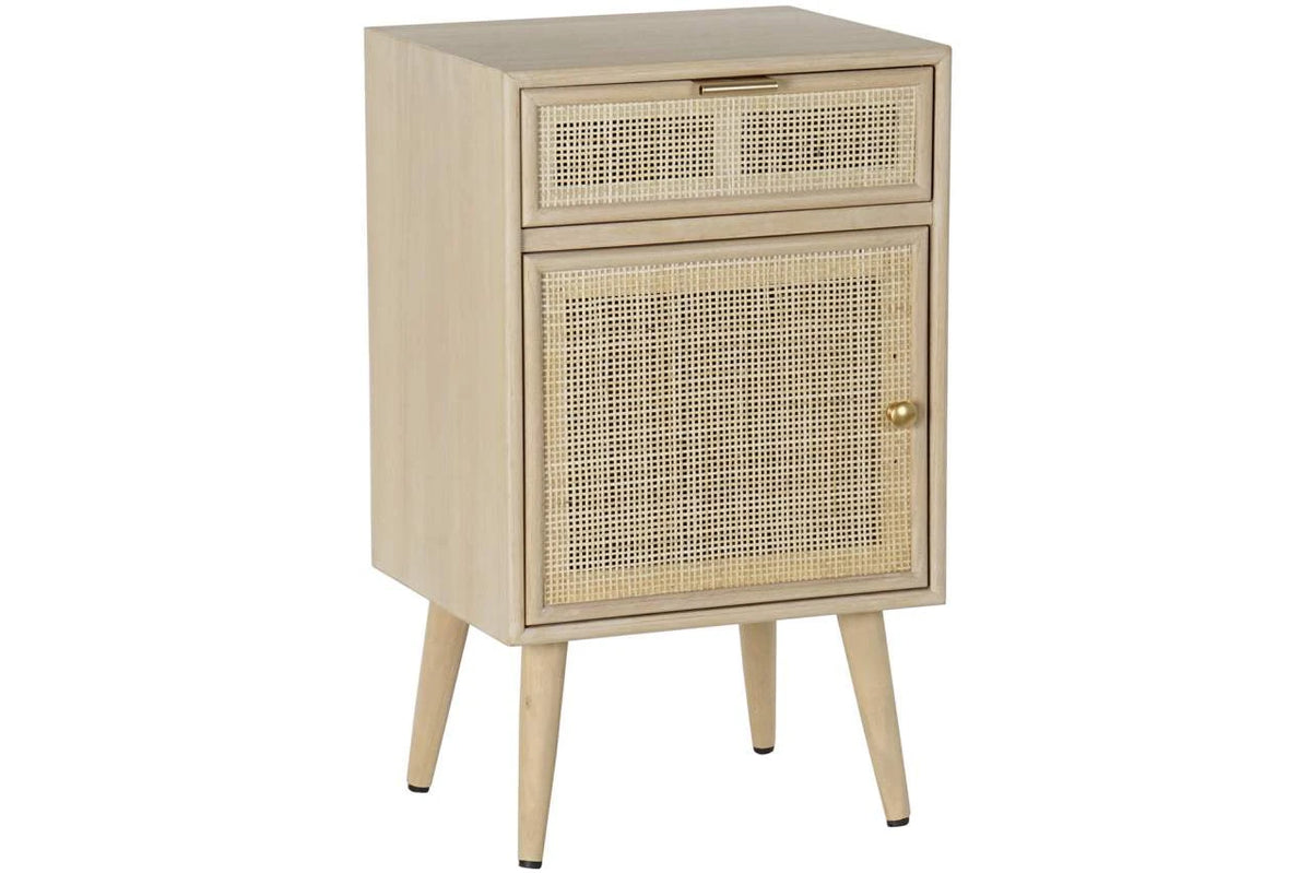 MESITA DE NOCHE PAULOWNIA MDF 42,2X37X70 REJILLA
