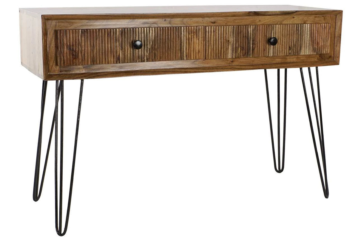 CONSOLA ACACIA METAL 118X40X77 MARRON