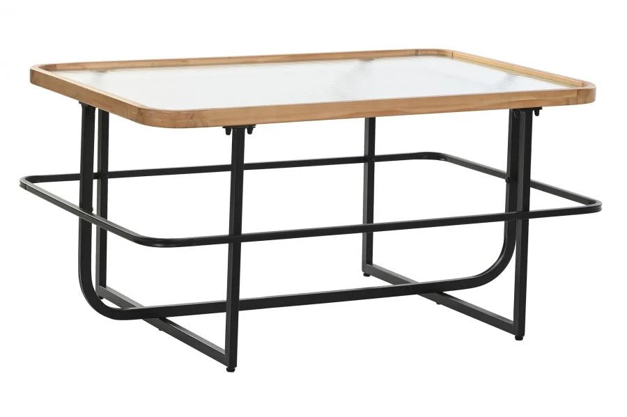 MESA CENTRO METAL CRISTAL 90X60X46 NEGRO