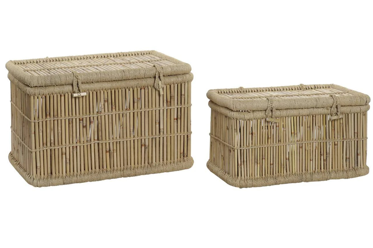 BAUL SET 2 BAMBU CUERDA 74X46X46 NATURAL