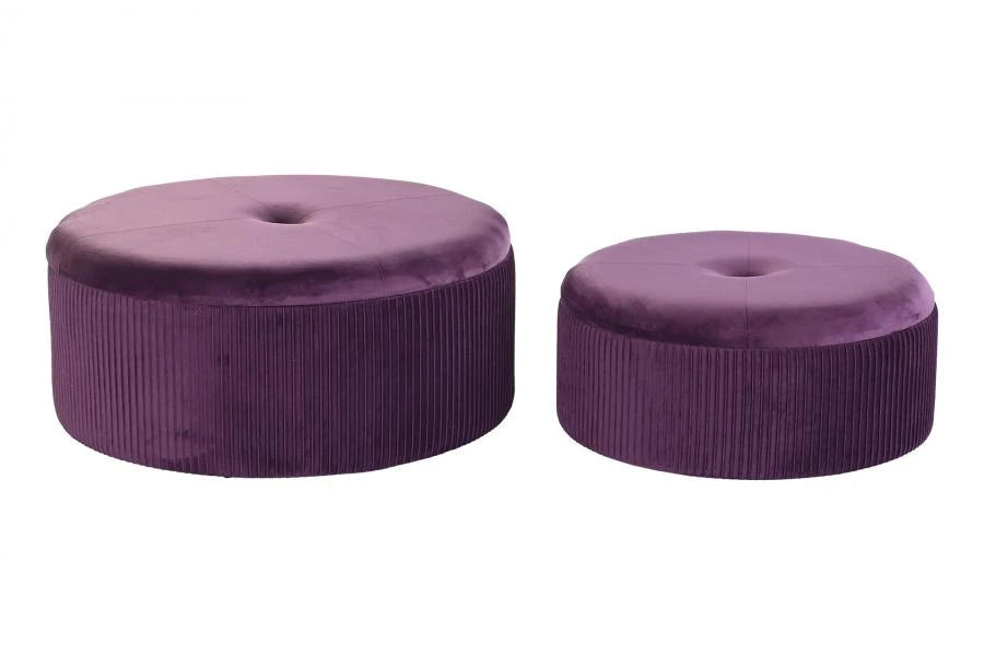 REPOSAPIES SET 2 POLIESTER MDF 70X70X28 TERCIOPELO