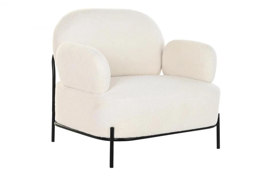 BUTACA POLIESTER METAL 86X74X77 BORREGUITO BLANCO