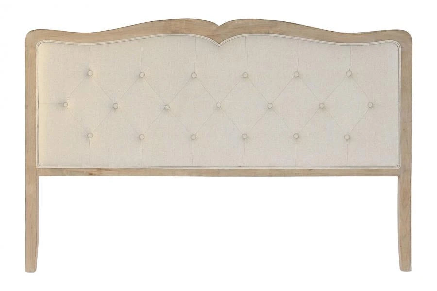 CABECERO CAMA ROBLE POLIESTER 180X10X120 BEIGE