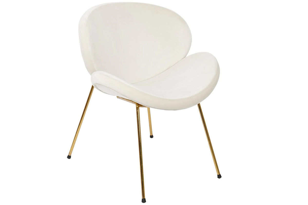 SILLA POLIESTER METAL 63X57X73 TERCIOPELO BLANCO