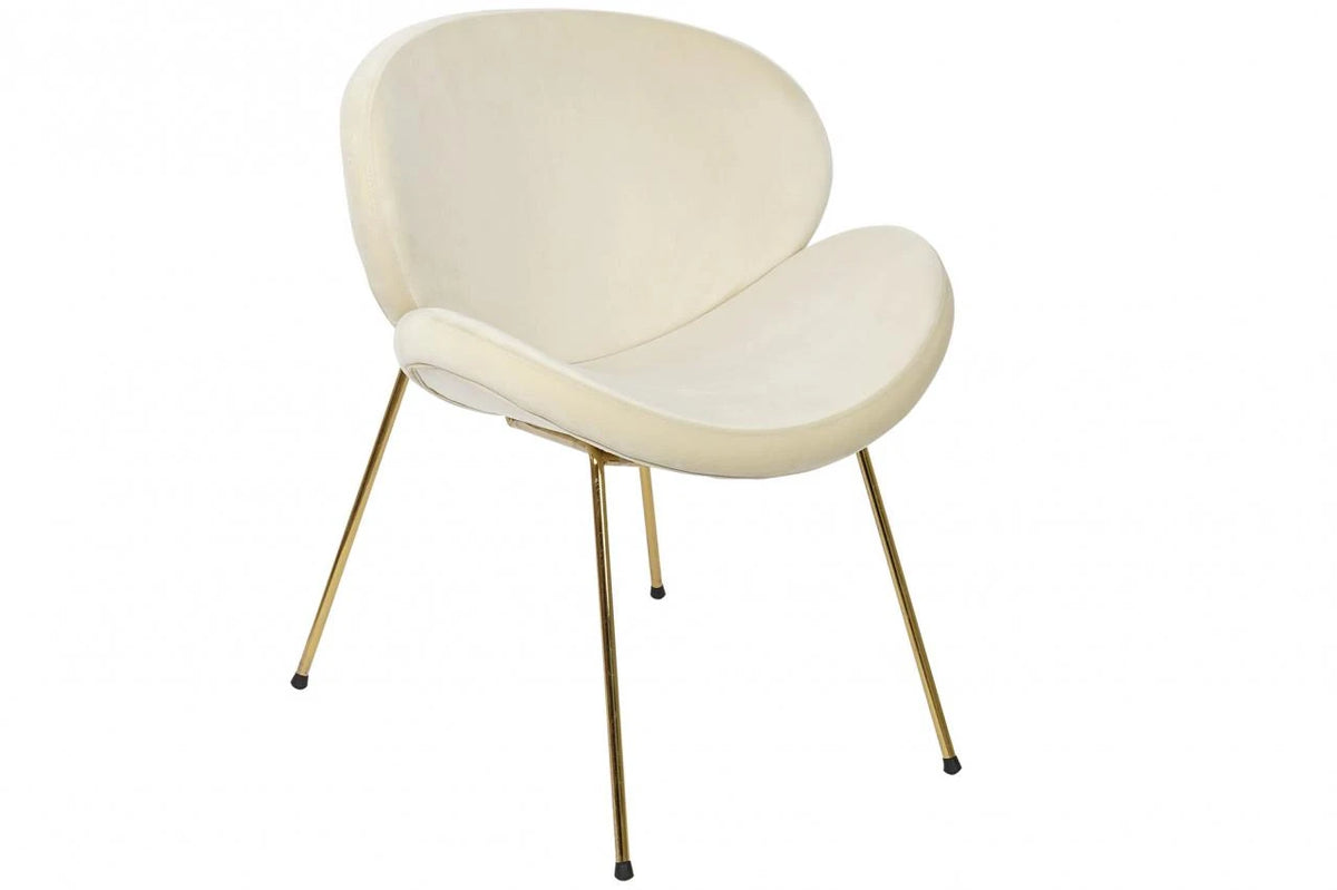 SILLA POLIESTER METAL 63X57X73 TERCIOPELO BEIGE