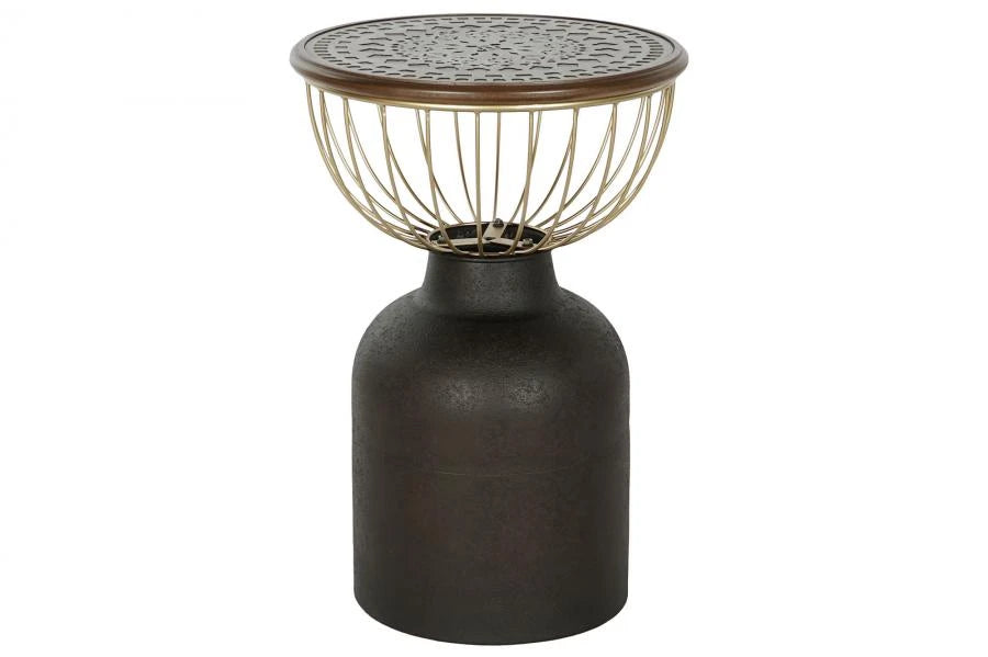 MESITA AUXILIAR ABETO METAL 43,5X43,5X63,5 NEGRO