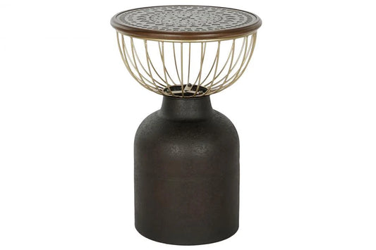 MESITA AUXILIAR ABETO METAL 43,5X43,5X63,5 NEGRO
