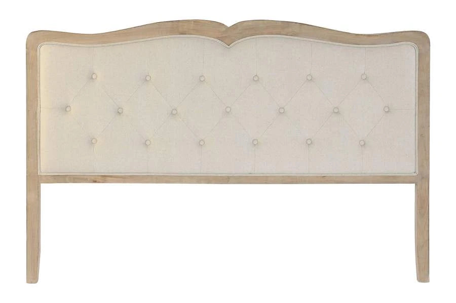 CABECERO CAMA LINO RUBBERWOOD 160X10X120 BEIGE