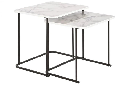 MESITA AUXILIAR SET 2 MDF 51X43X49 SIMIL MARMOL