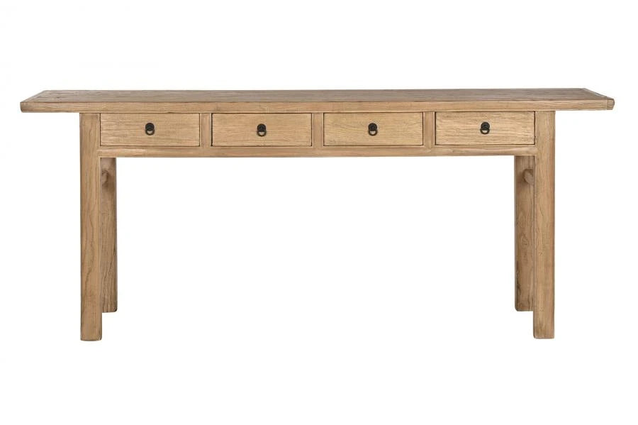 CONSOLA OLMO MACIZO 200X42X85 NATURAL NATURAL