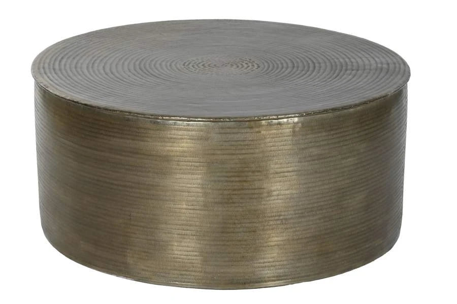 MESA CENTRO ALUMINIO 90X90X40 TAPA DORADO