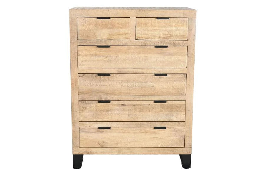 COMODA MANGO METAL 90X45X121 MARRON