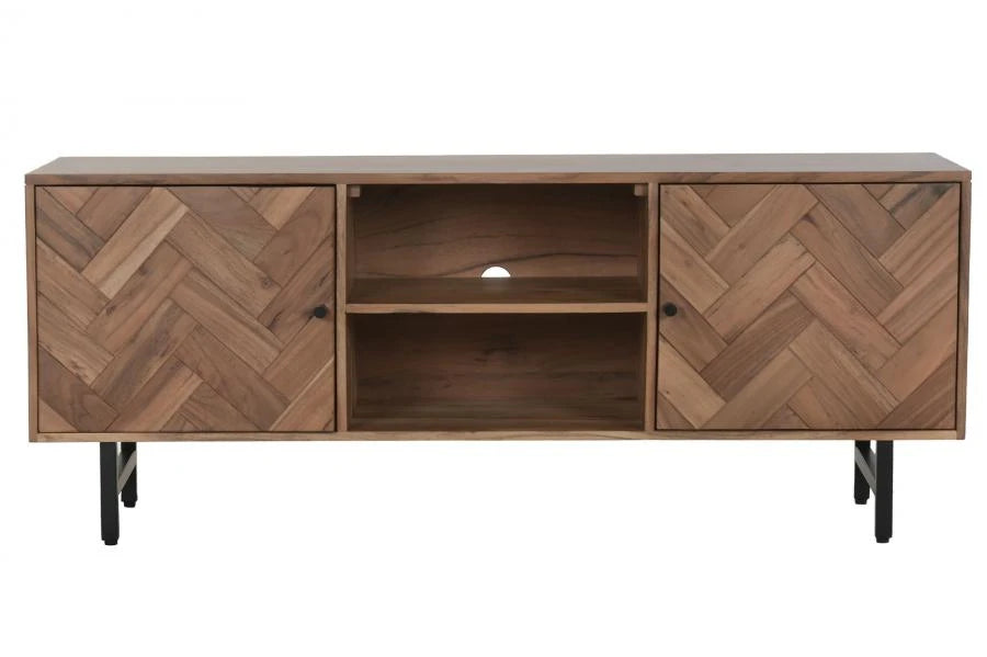 MUEBLE TV ACACIA METAL 140X40X55 MARRON