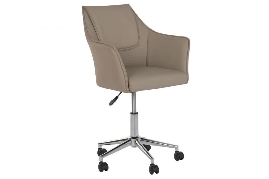 SILLA PU METAL 59X59X83 95 RUEDAS BEIGE