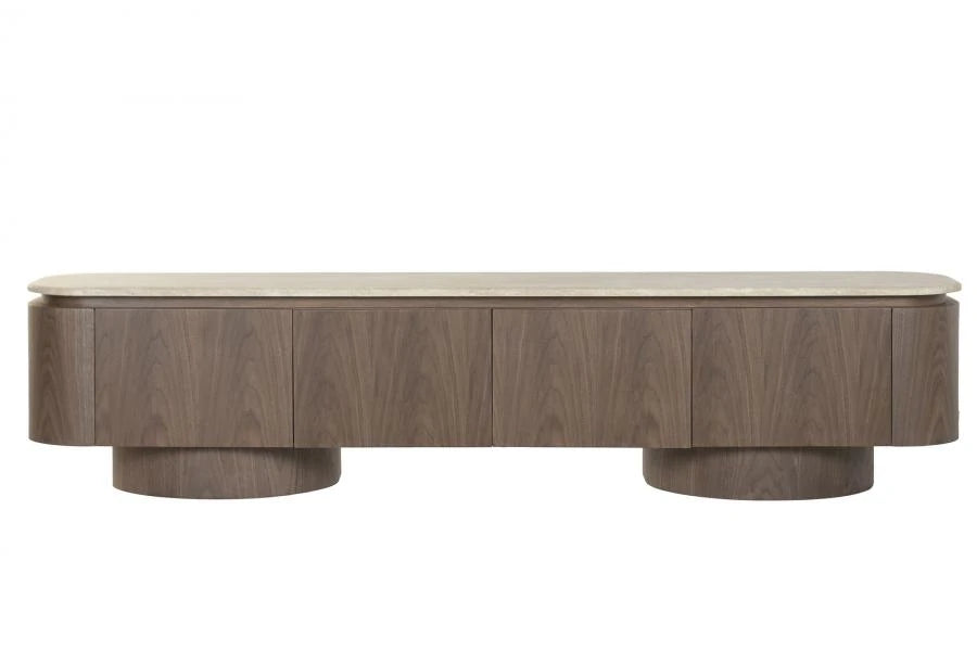 MUEBLE TV MDF GRANITO 200X40X45 MARRON