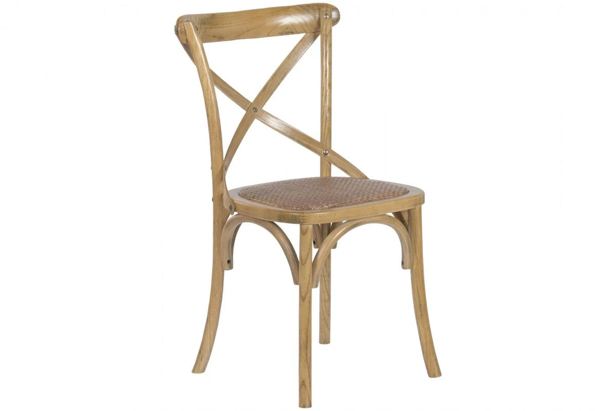 SILLA OLMO RATAN 50X52,5X88 CROSSBACK ENVEJECIDO