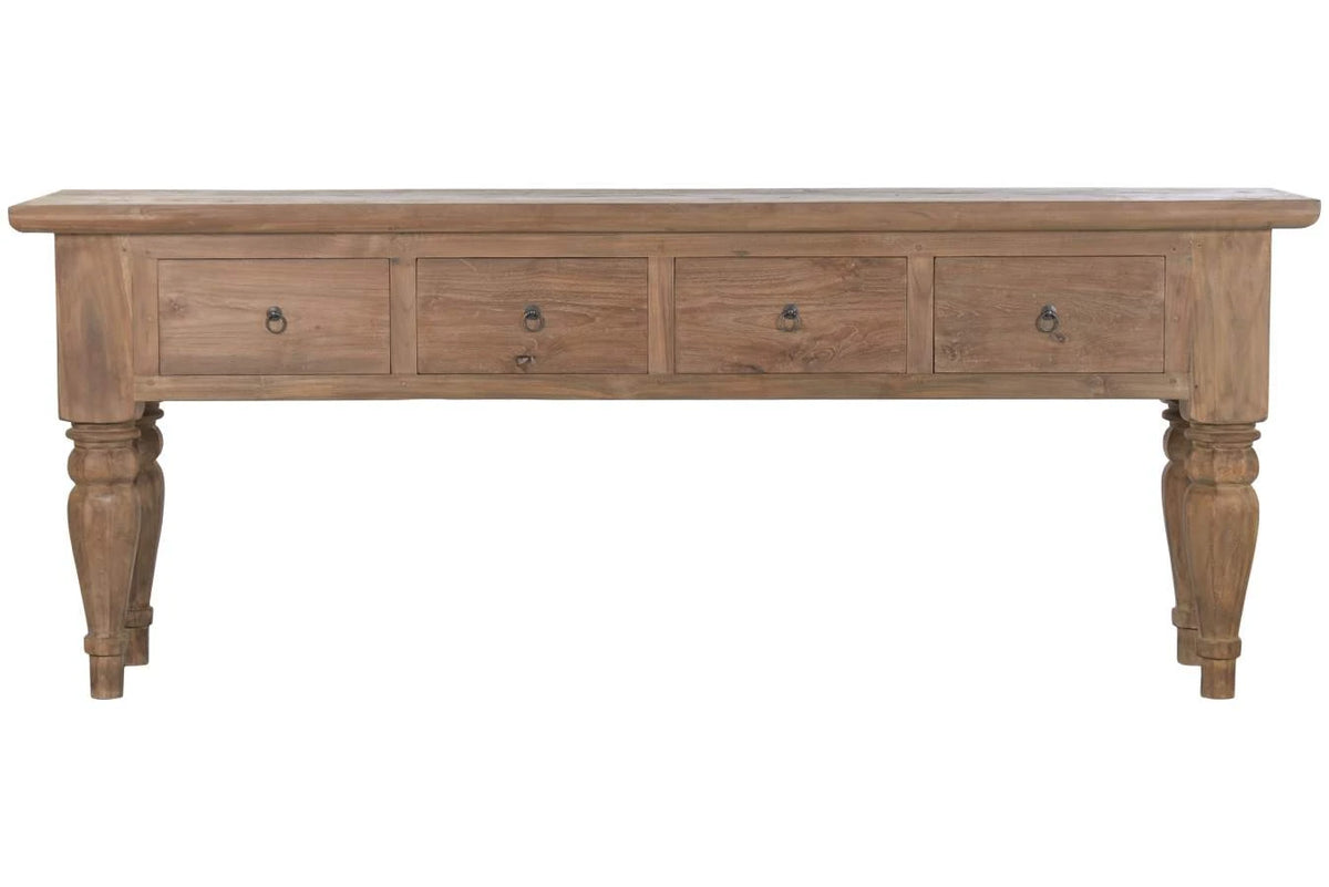 CONSOLA MADERA RECICLADA 200X45X78 4 CAJONES