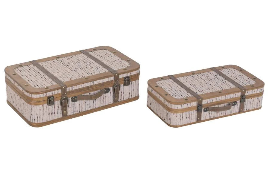 BAUL SET 2 MADERA POLIESTER 62X36X18 MULTICOLOR