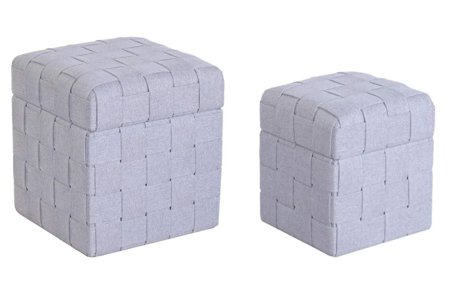 REPOSAPIES SET 2 POLIESTER 40X40X43 CON TAPA